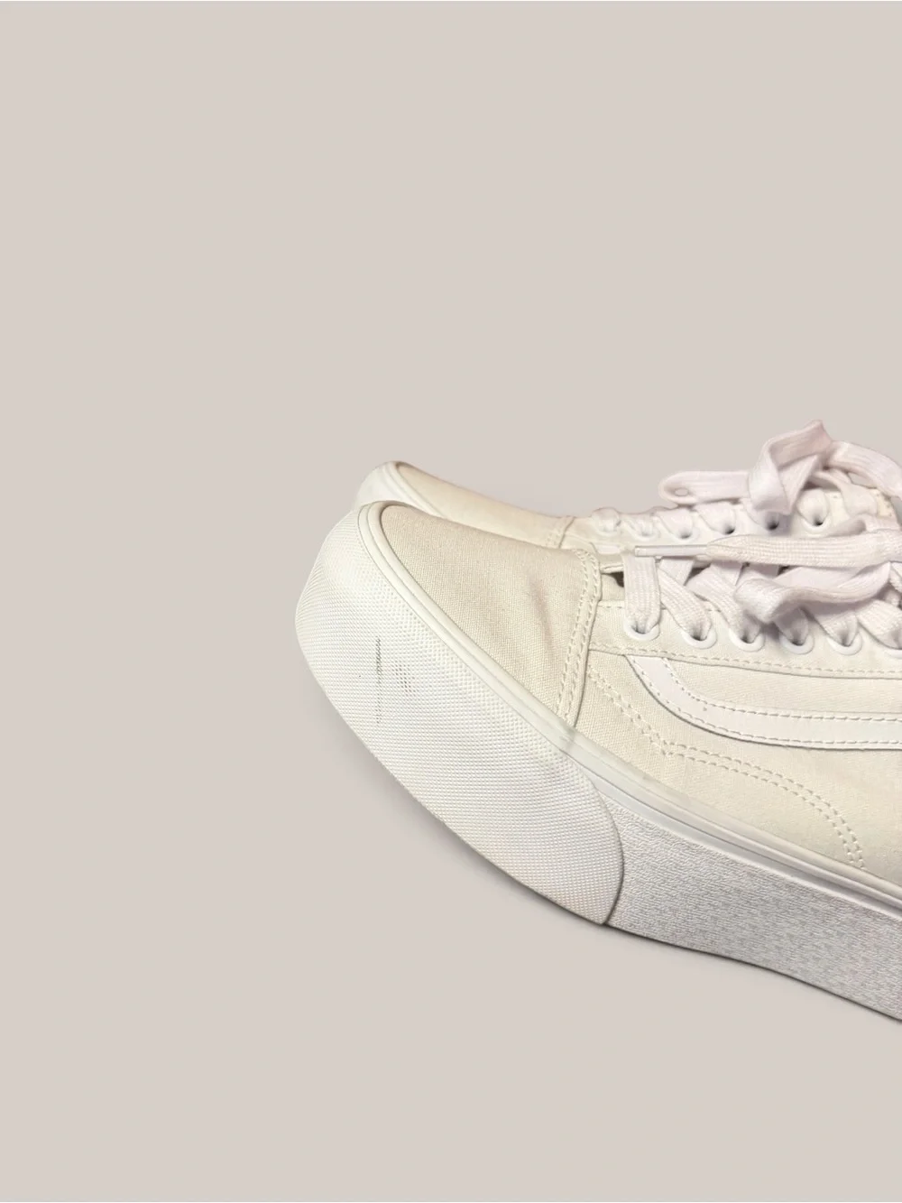 Vans Old Skool white platform sneakers
